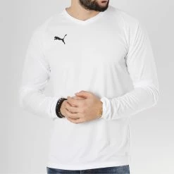 Top 10 🌟 Tee 👕 Shirt Manches Longues Liga Jersey Core 703621 Blanc de Puma 🔥 -Puma Soldes 2022 puma 163579 703621 04 20181211T155252 04