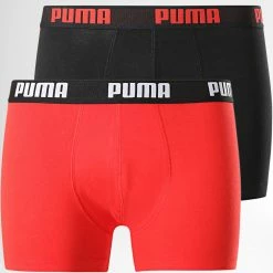 Puma Soldes 2022 16 Top 10 💯 Lot De 2 Boxers 521015001 Noir Rouge de Puma 🥰