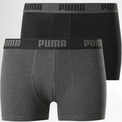 Puma Soldes 2022 20 Meilleure affaire ✨ Lot De 2 Boxers 521015001 Noir Gris Anthracite de Puma 🥰