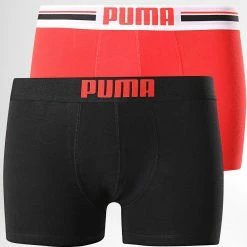 Puma Soldes 2022 24 Meilleure affaire 🤩 Lot De 2 Boxers 651003001 Noir Rouge de Puma 🛒