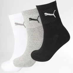 Acheter 👍 Lot De 3 Paires De Chaussettes 231011001 Noir Blanc Gris Chiné de Puma 🌟