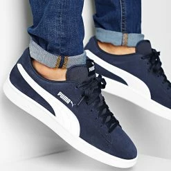 Bon marché 😉 Baskets Smash V2 364989 04 Peacoat Puma White 🔥