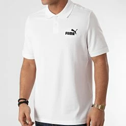 Top 10 🔥 Polo Manches Courtes Essential Logo Pique 586674 Ecru de Puma 🎉