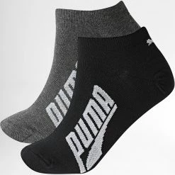 De gros 👏 Lot De 2 Paires De Chaussettes 👟 Sneaker 100000958 Noir Gris Chiné de Puma ✨