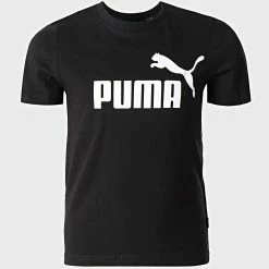 Tout neuf 🛒 Tee 👕 Shirt Enfant Logo 586960 Noir de Puma ⌛