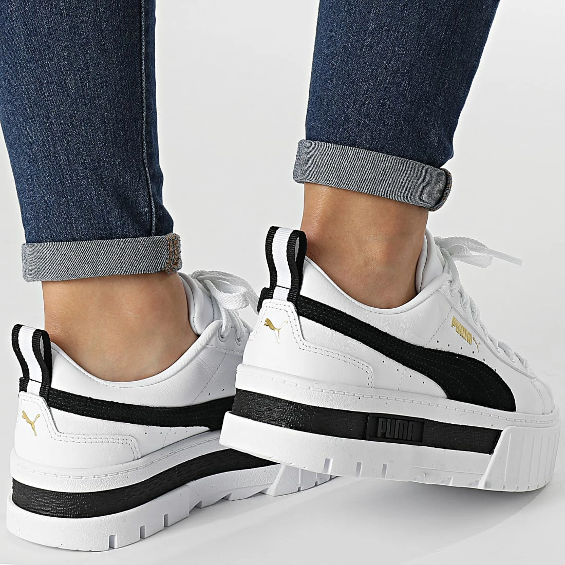 Bon marché 🔥 Baskets Femme Mayze Leather 381983 Puma White Puma Black ⭐ 6 Bon marché 🔥 Baskets Femme Mayze Leather 381983 Puma White Puma Black ⭐ – Image 4