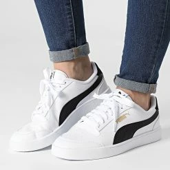 Promo 🔔 Baskets Femme 375688 Puma White Puma Black Gold 😀