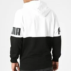 Grosses soldes 🥰 Sweat Zippé Capuche Coloblock 589432 Noir Blanc de Puma 🔥 -Puma Soldes 2022 puma 274433 589432 02 20210722T123246 04