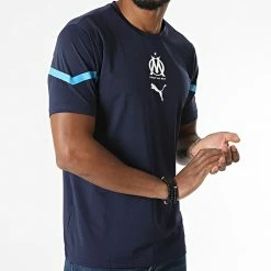 Remise 🔔 Tee 👚 Shirt De Sport OM 759533 Bleu Marine de Puma 😉 -Puma Soldes 2022 puma 277668 759533 02 20210820T160943 03