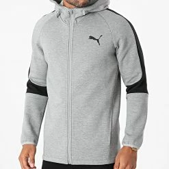 Budget ✨ Sweat Zippé Capuche 585812 Gris Chiné de Puma 🌟