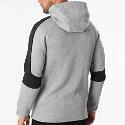 Budget ✨ Sweat Zippé Capuche 585812 Gris Chiné de Puma 🌟 -Puma Soldes 2022 puma 279442 585812 03 20210818T160050 04