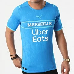 Nouveau 😀 Maillot Officiel OM 3rd Authentic 759284 Bleu de Puma 🔔