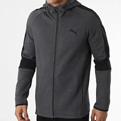 Meilleure affaire 🎁 Sweat Zippé Capuche 585812 Gris Anthracite Chiné de Puma ❤️