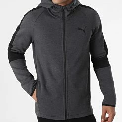 Meilleure affaire 🎁 Sweat Zippé Capuche 585812 Gris Anthracite Chiné de Puma ❤️ -Puma Soldes 2022 puma 281082 585812 07 20210827T143753 03