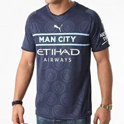 Sortie 👍 Maillot de Foot Manchester City 3rd Replica 759219 Bleu Marine de Puma 🔥