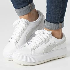 Remise ✨ Baskets Femme Suede Mayu Mix 382581 Puma White Marshmallow 💯