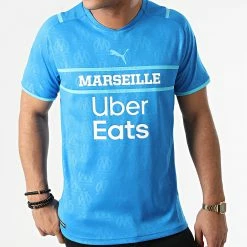 Nouveau ❤️ Maillot de Foot OM 3RD Replica 759287 Bleu Clair de Puma ⭐ -Puma Soldes 2022 puma 290836 759287 03 20211110T155253 03
