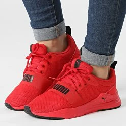 Coupon 🛒 Baskets Femme Wired Run 374214 High Risk Red Puma Black ✨
