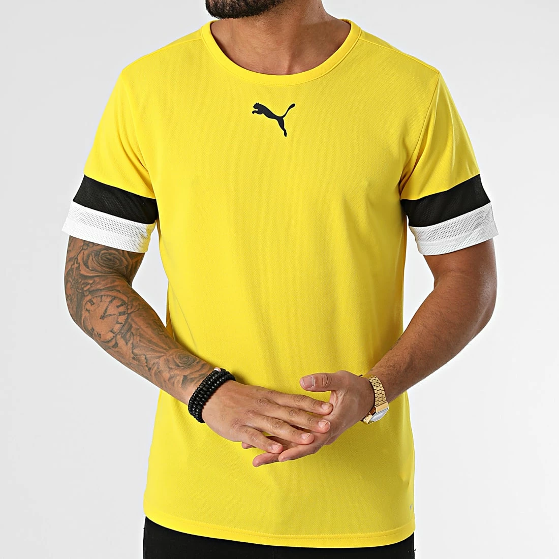 Nouveau 🥰 Tee 👚 Shirt De Sport Team Rise 704932 Jaune de Puma 🌟 5 Nouveau 🥰 Tee 👚 Shirt De Sport Team Rise 704932 Jaune de Puma 🌟 – Image 3