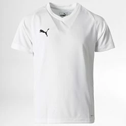 Sortie 🎉 Tee 👕 Shirt Enfant Col V 703542 Blanc de Puma ⭐