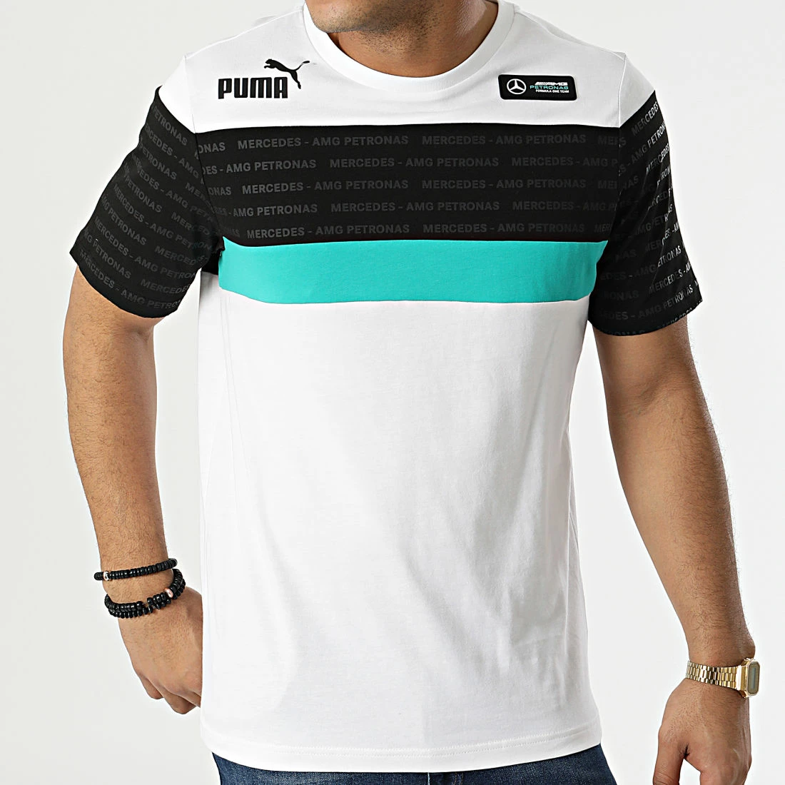 Bon marché 👏 Tee 👕 Shirt Mercedes AMG Petronas 533506 Blanc Noir de Puma 🔥 5 Bon marché 👏 Tee 👕 Shirt Mercedes AMG Petronas 533506 Blanc Noir de Puma 🔥 – Image 3