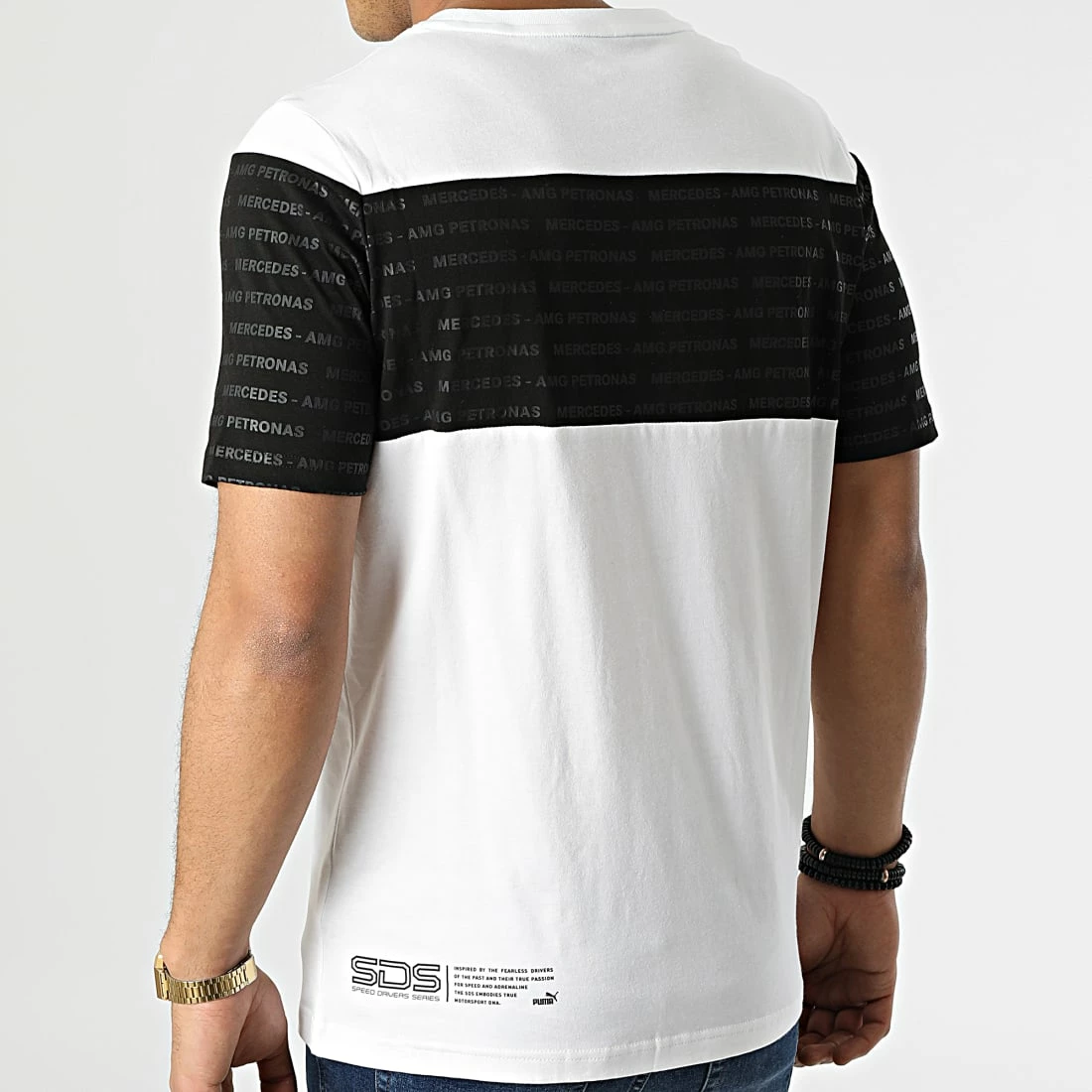 Bon marché 👏 Tee 👕 Shirt Mercedes AMG Petronas 533506 Blanc Noir de Puma 🔥 6 Bon marché 👏 Tee 👕 Shirt Mercedes AMG Petronas 533506 Blanc Noir de Puma 🔥 – Image 4