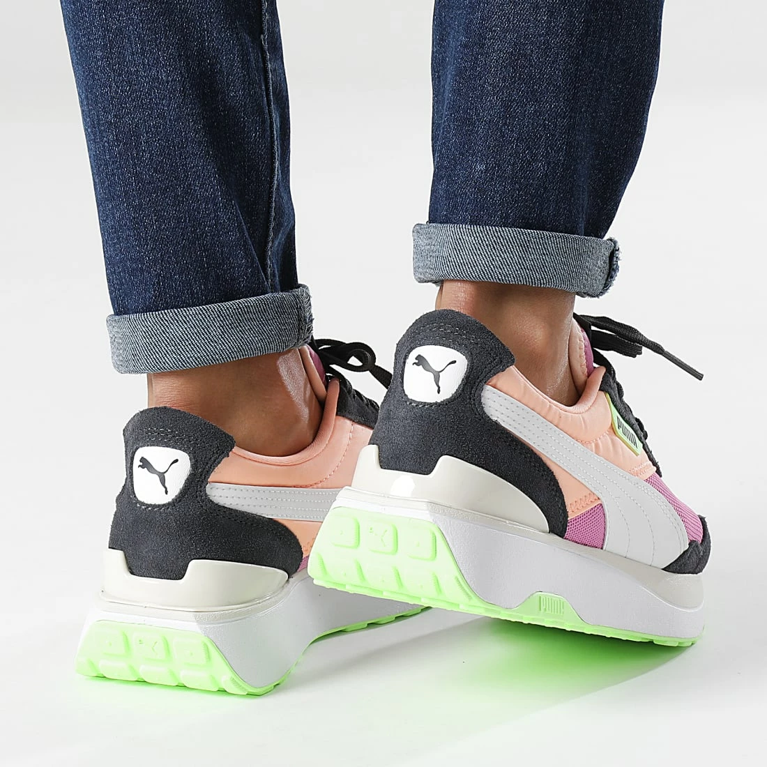 Tout neuf 🔔 Baskets Femme Cruise Rider Silk Road 375072 Fizzy Melon Ebony de Puma 🌟 6 Tout neuf 🔔 Baskets Femme Cruise Rider Silk Road 375072 Fizzy Melon Ebony de Puma 🌟 – Image 4