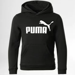Nouveau 💯 Sweat Capuche Enfant Essential Big Logo 586965 Noir de Puma 🎁