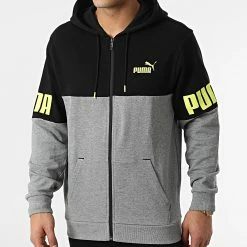 Coupon 😀 Sweat Zippé Capuche 847390 Gris Chiné Noir de Puma ⌛