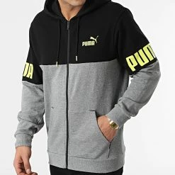 Coupon 😀 Sweat Zippé Capuche 847390 Gris Chiné Noir de Puma ⌛ -Puma Soldes 2022 puma 298156 847390 03 20220117T150550 03