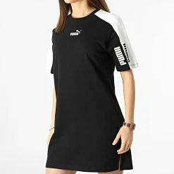 Budget 👍 Robe Tee 👕 Shirt Femme Power Noir Blanc de Puma 👍 -Puma Soldes 2022 puma 298160 847118 01 20220201T162244 03