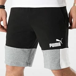 Meilleur prix 👍 Short Jogging 847429 Noir Gris Chiné de Puma ⭐