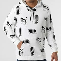 Promo 👏 Sweat Capuche 847386 Blanc Noir de Puma ⌛ -Puma Soldes 2022 puma 298172 847386 02 20220117T150721 03
