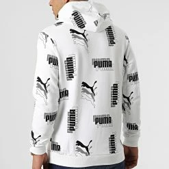 Promo 👏 Sweat Capuche 847386 Blanc Noir de Puma ⌛ -Puma Soldes 2022 puma 298172 847386 02 20220117T150722 04
