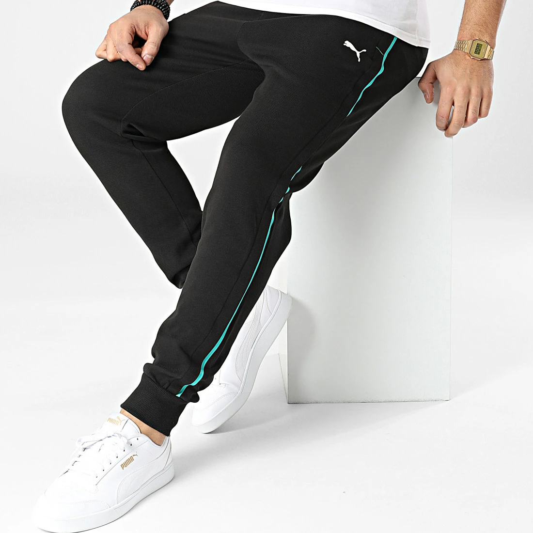 Tout neuf ⌛ Pantalon Jogging A Bandes Mercedes AMG Petronas 533608 Noir de Puma ❤️ 5 Tout neuf ⌛ Pantalon Jogging A Bandes Mercedes AMG Petronas 533608 Noir de Puma ❤️ – Image 3