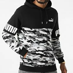 Nouveau 🥰 Sweat Capuche Camouflage 848872 Noir Gris Blanc de Puma 😀 -Puma Soldes 2022 puma 298785 848872 01 20220119T145233 03