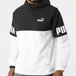 Remise 🛒 Coupe-Vent Capuche 847475 Blanc Noir de Puma 😍
