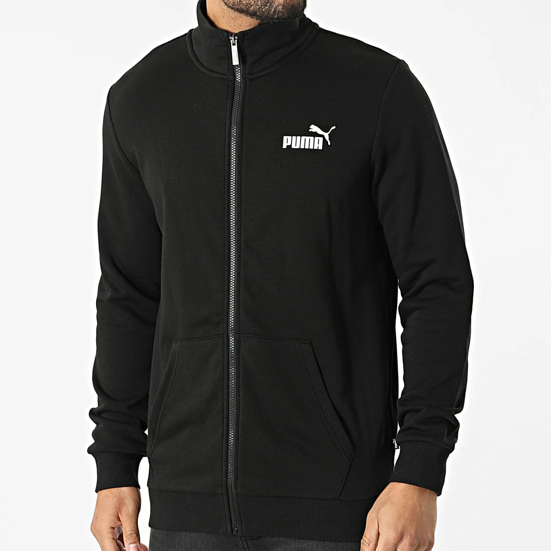 Nouveau 🎉 Veste Zippée Essential Track 586696 Noir de Puma 👍 3 Nouveau 🎉 Veste Zippée Essential Track 586696 Noir de Puma 👍