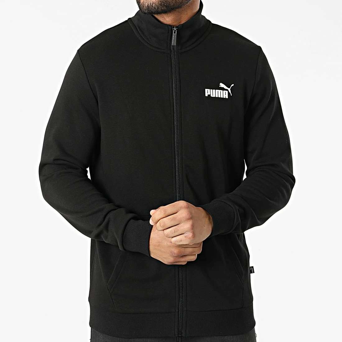 Nouveau 🎉 Veste Zippée Essential Track 586696 Noir de Puma 👍 5 Nouveau 🎉 Veste Zippée Essential Track 586696 Noir de Puma 👍 – Image 3