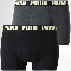Meilleure affaire 🎉 Lot De 2 Boxers Everyday Noir Gris Anthracite Chiné de Puma ⌛