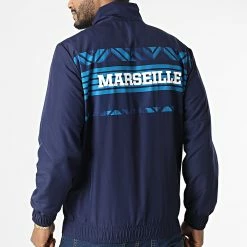 Acheter 🧨 Veste Zippée OM Prematch 765123 Bleu Marine de Puma 👏