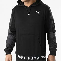 Bon marché ⭐ Sweat Capuche Train 521546 Noir Gris Camouflage de Puma 🔔