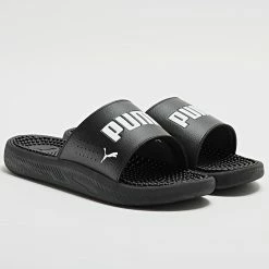 Bon marché 👏 Claquettes Softride Slide Massage 383062 Puma Black Puma White ❤️