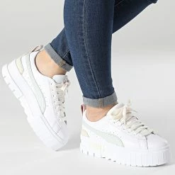 Remise ✨ Baskets Femme Mayze Luxe 383995 Puma White Pristine 😉 -Puma Soldes 2022 puma 305556 383995 01 20220224T155325 03