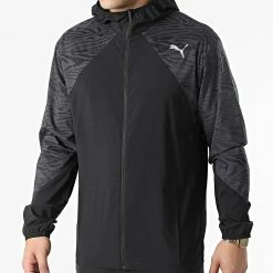 Budget 🛒 Veste Zippée Capuche Run Graphic 521405 Noir de Puma 🔔