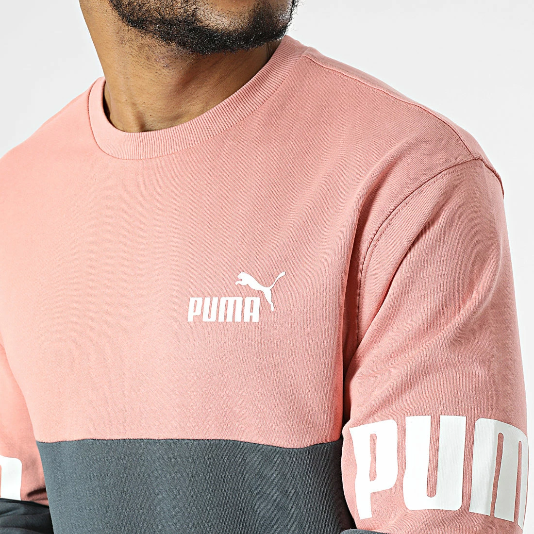Top 10 🔔 Sweat Crewneck Power Colorblock 848008 Gris Anthracite Rose de Puma 🌟 4 Top 10 🔔 Sweat Crewneck Power Colorblock 848008 Gris Anthracite Rose de Puma 🌟 – Image 2
