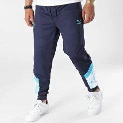 Offres 🛒 Pantalon Jogging OM 765156 Bleu Marine de Puma ✔️ -Puma Soldes 2022 puma 316803 765156 12 20220429T155100 01