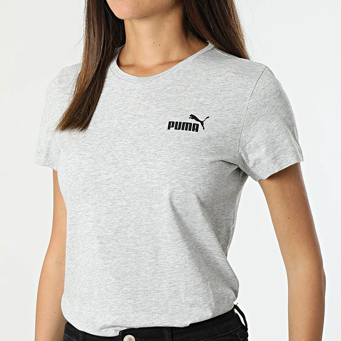 Remise 🧨 Tee 👚 Shirt Femme 586776 Gris Chiné de Puma ❤️ 5 Remise 🧨 Tee 👚 Shirt Femme 586776 Gris Chiné de Puma ❤️ – Image 3