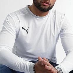 Tout neuf 🔥 Tee 👚 Shirt De Sport Manches Longues 704260 Blanc de Puma 💯