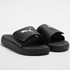 Puma Soldes 2022 28 De gros 🛒 Claquettes Softride Slide 382112 Puma Black Puma White ❤️